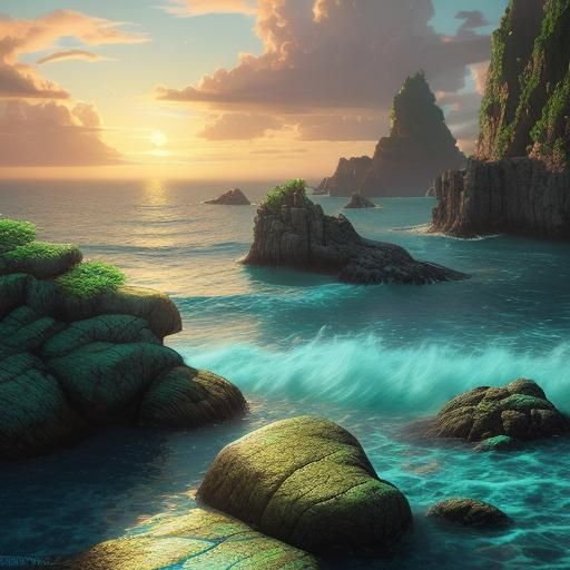 Bioluminescent Mermaid Concept Art in Fantasy Style