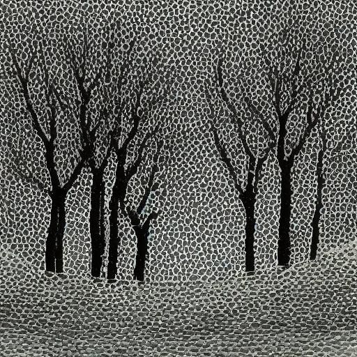Trees pointillism symmetry