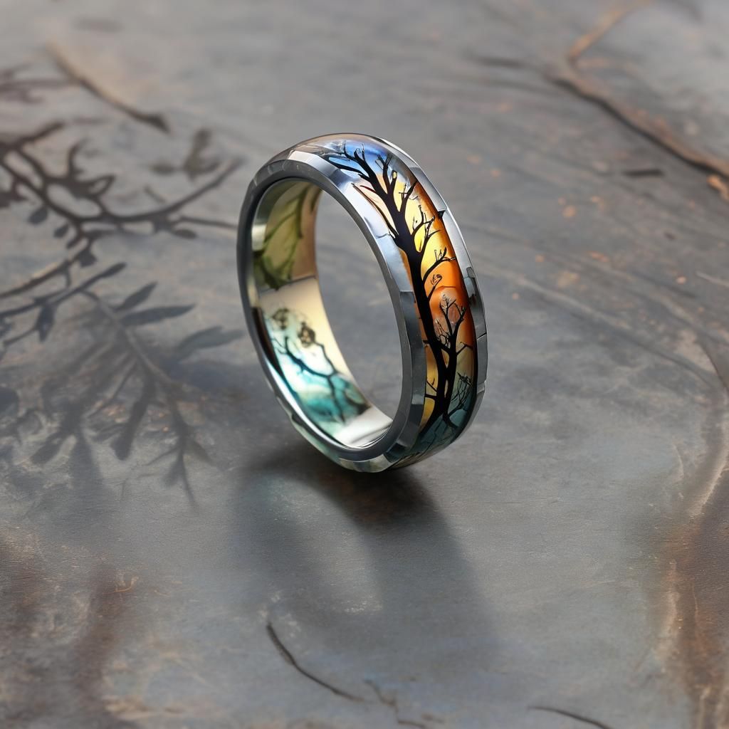 Magical Ring on Ancient Book in Moonlit Forest