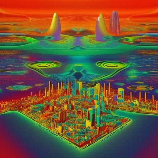 Hallucinogenic Astral Cityscape in 8K Resolution