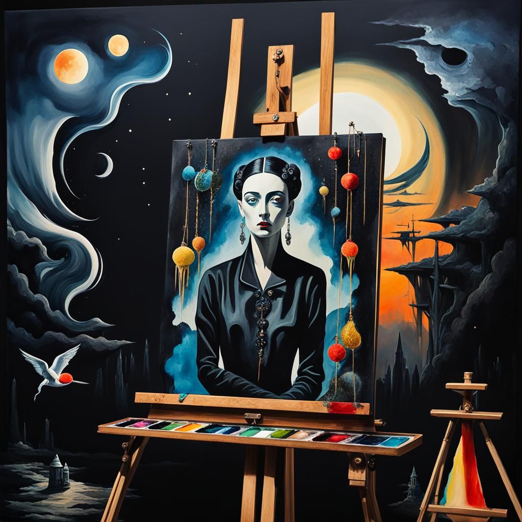 Surreal Dark Fantasy Art with Dreamlike Scenery