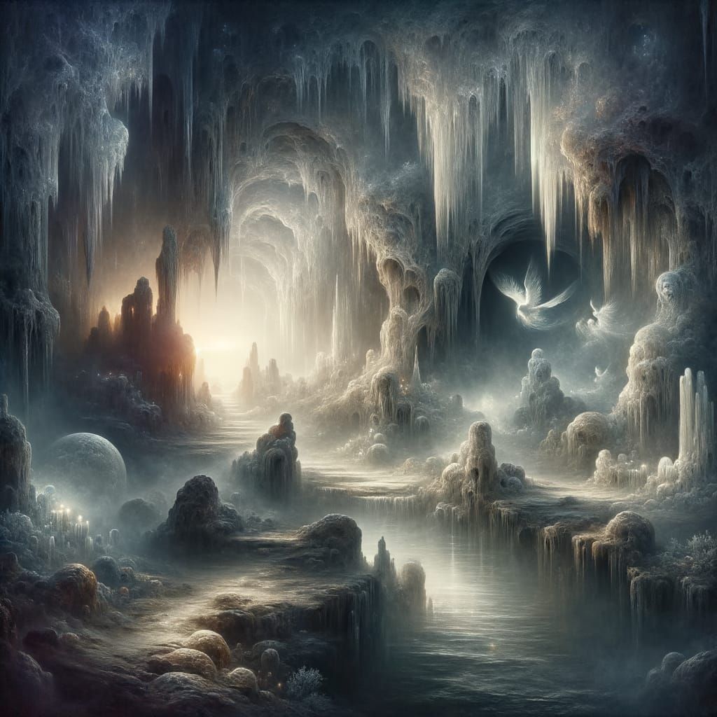 Whispers of the Ancient Cave in Ethereal Fantasy