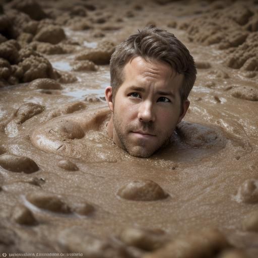 Ryan Reynolds Sinking in Quicksand: Professional Photography