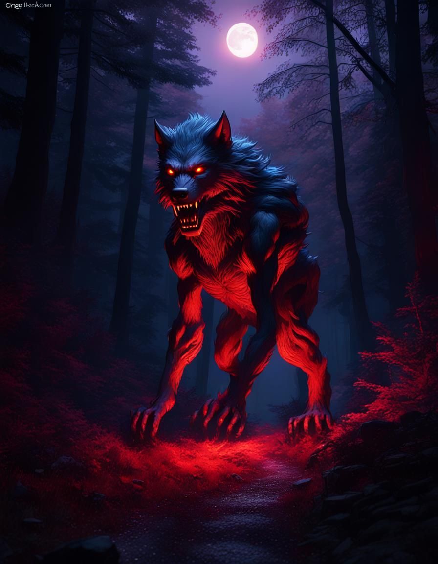 Werewolf in Dark Forest Concept Art