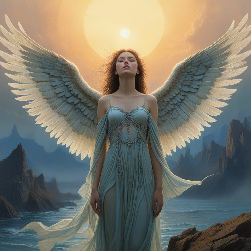 Ethereal Angel in Soft Focus with Pastel Hues