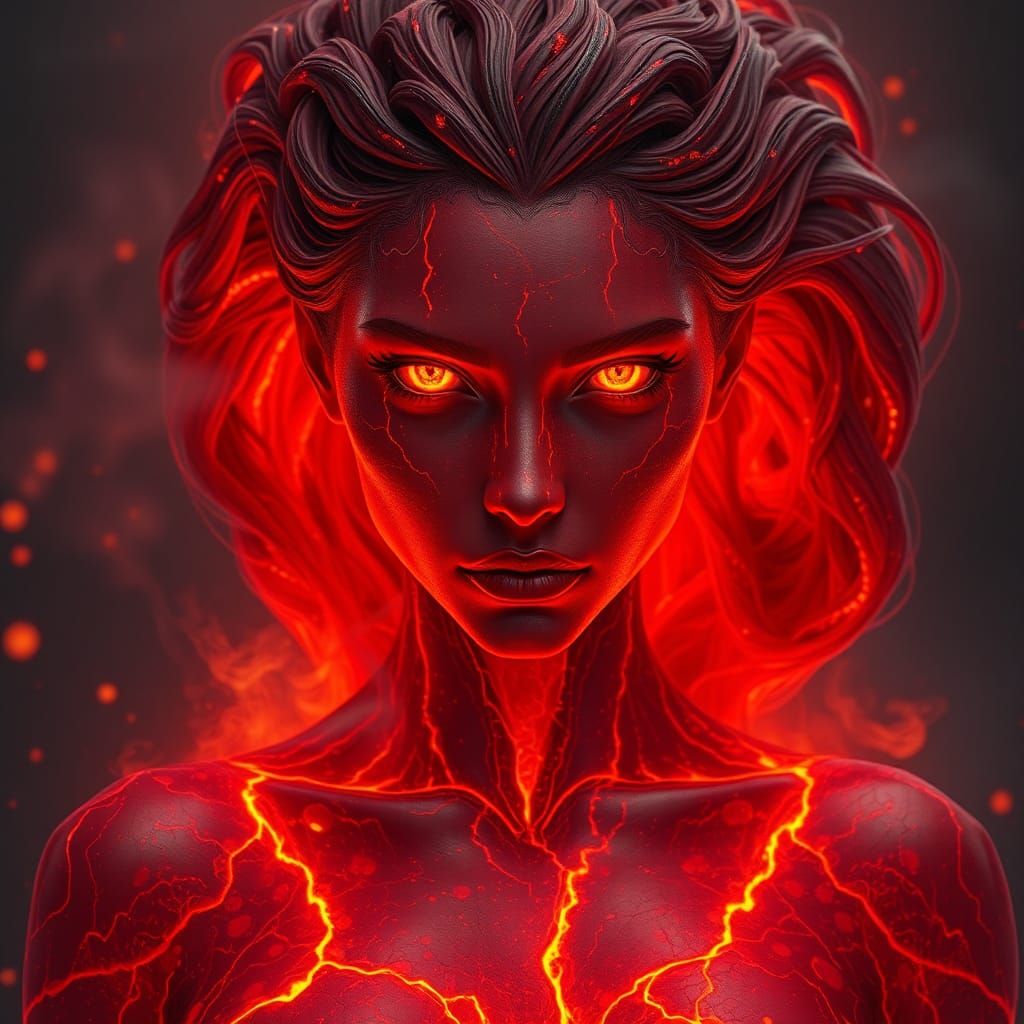 Magma Woman: A Fantasy Concept Art