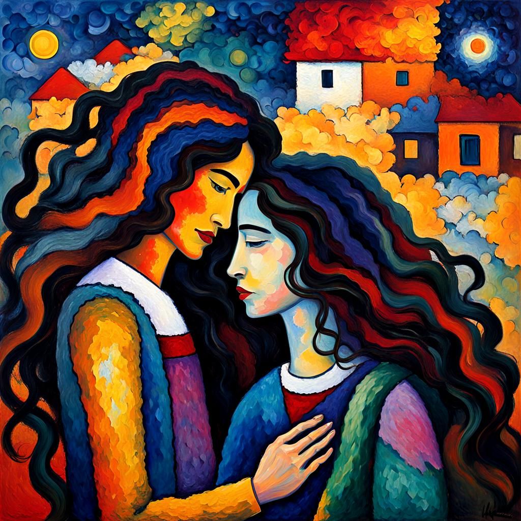 Colorful Expressionist Portrait in Kandinsky Style