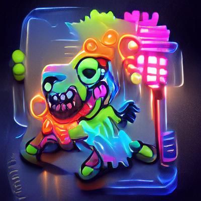 Neon Zombie with Glowing Colors