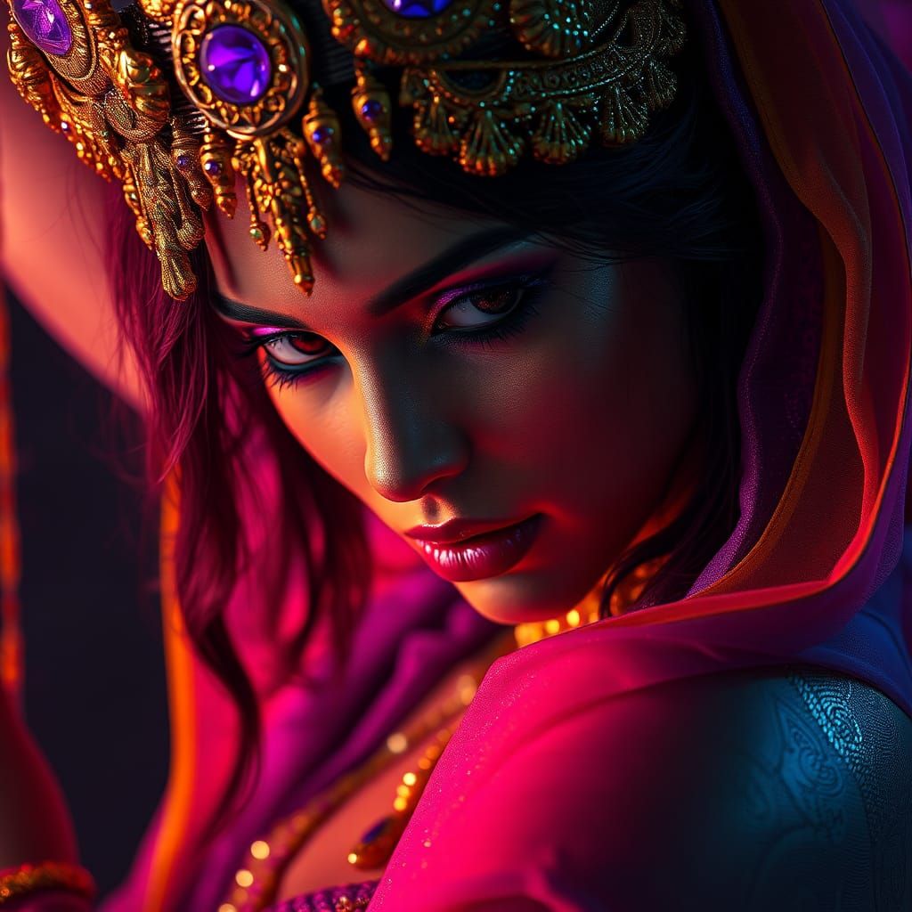 Exotic Dancer in Dark Fantasy Style, 8K