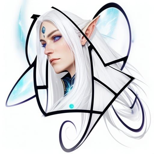 Ethereal Woman with Cosmic Gaze and Jeweled Ears