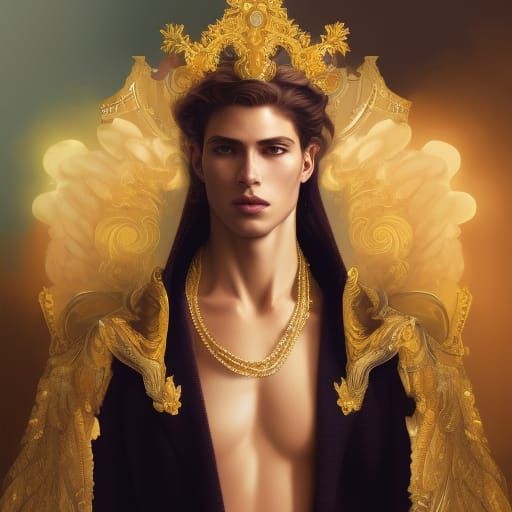 Heavenly Crown Prince Portrait in Art Nouveau Style