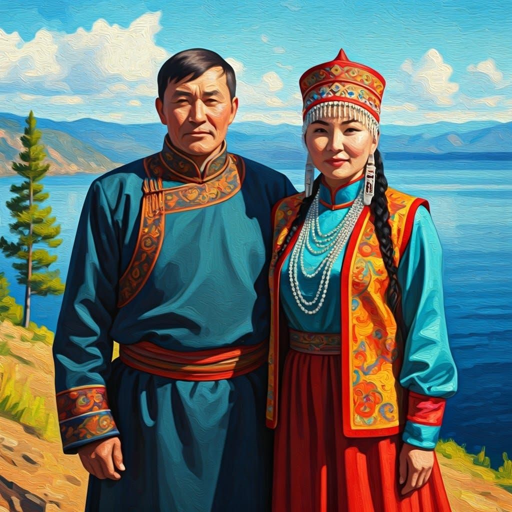 a couple from Buryatia in Russia