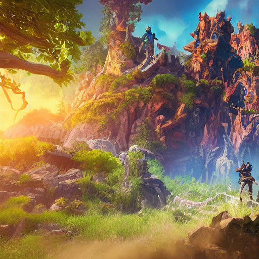 Epic Fantasy Warrior in Vibrant Arena