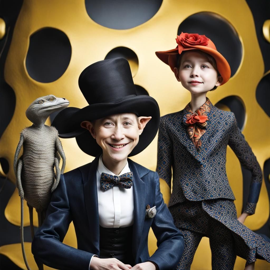 Surreal Alien Celebration in Gritty Restaurant, Hyperreal Pa...