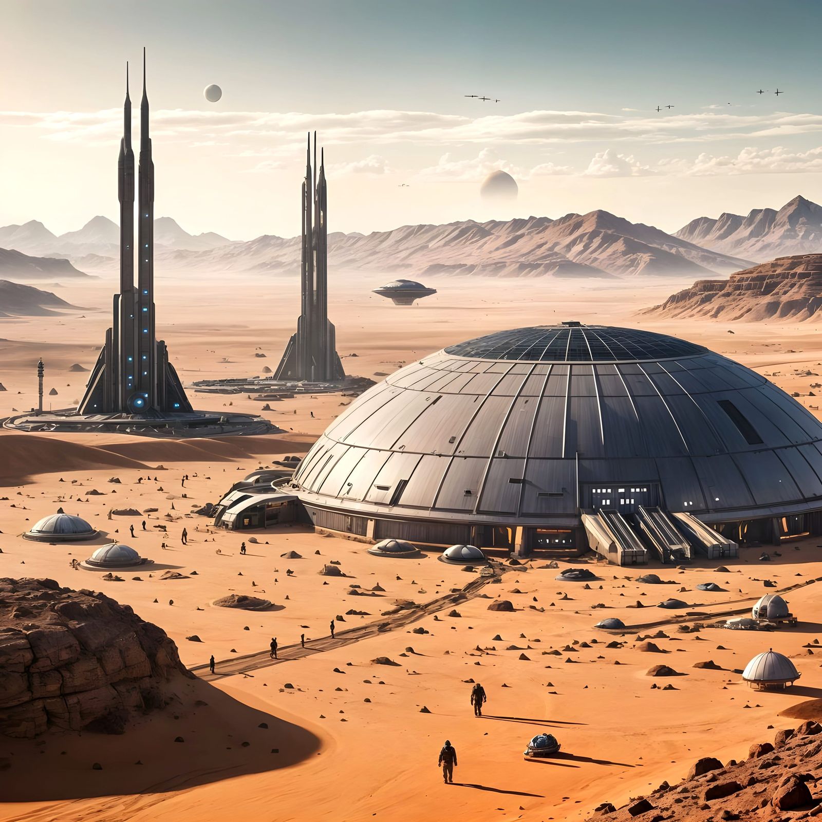 Intergalactic Space Port on a Desert Planet