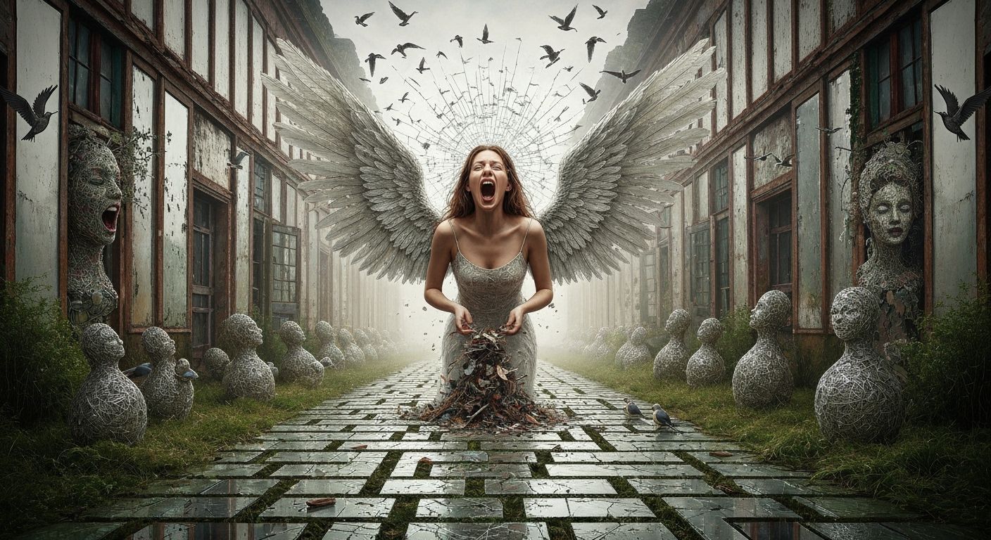 Angel of Memories Screaming in a Mirror Labyrinth