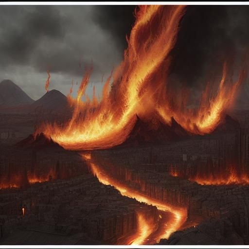 Detailed Matte Painting of Dynamic Flames