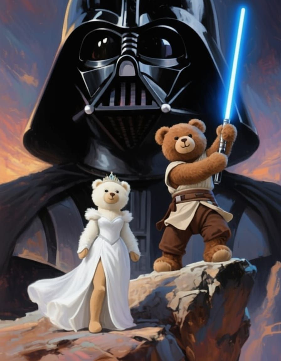 Jedi Bear and Princess Bear Movie Poster