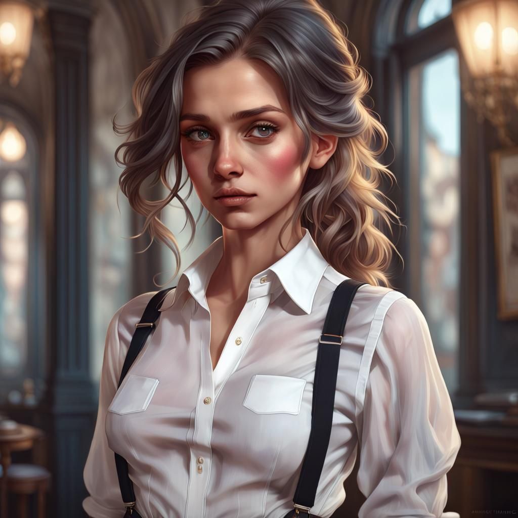 Italian Woman Portrait in Hyperdetailed Style