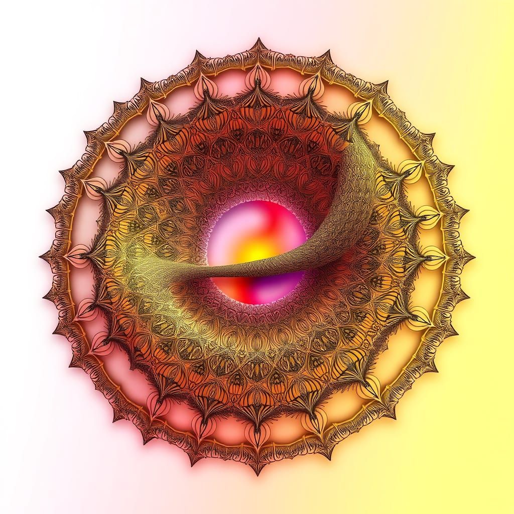 Abstract Fractal Landscape with 3D Shading