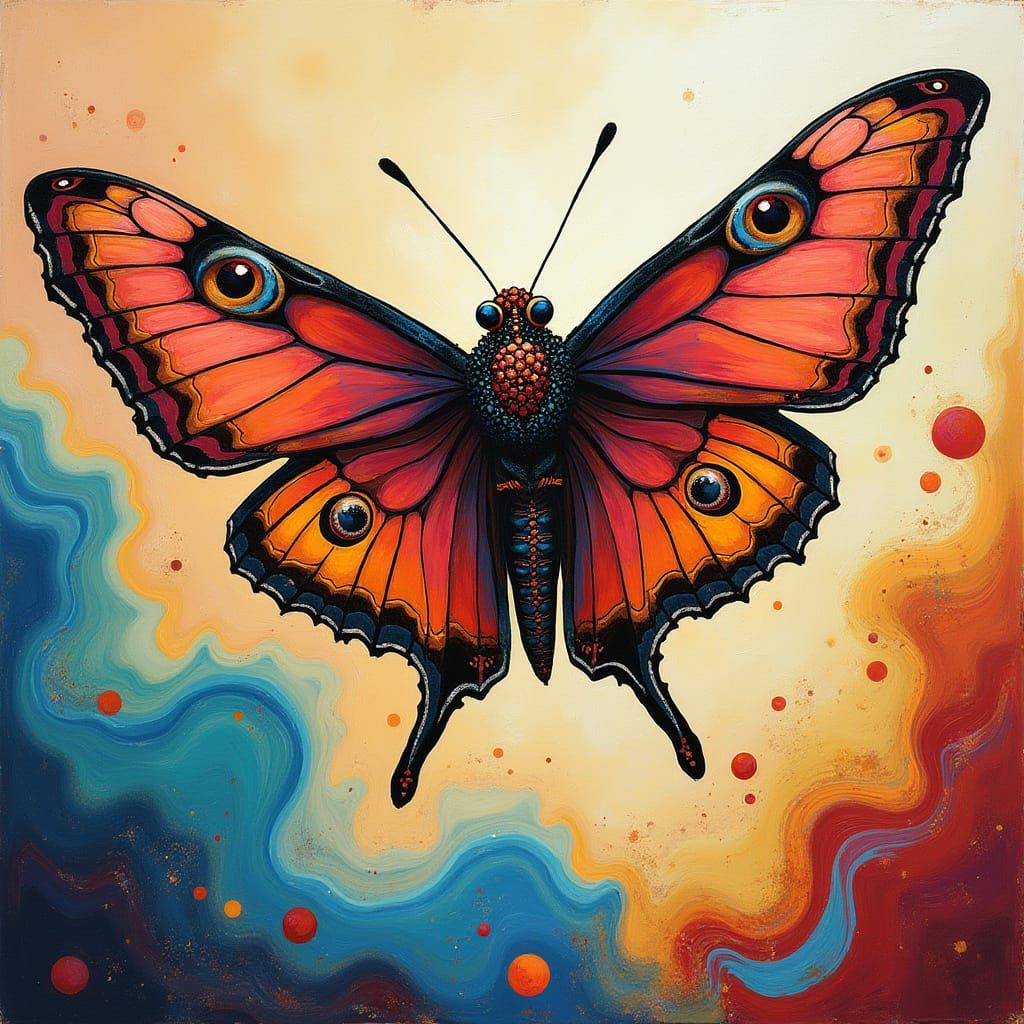 Whirling Moth in Mid-Air, with Intricate Patterns and Dynami...