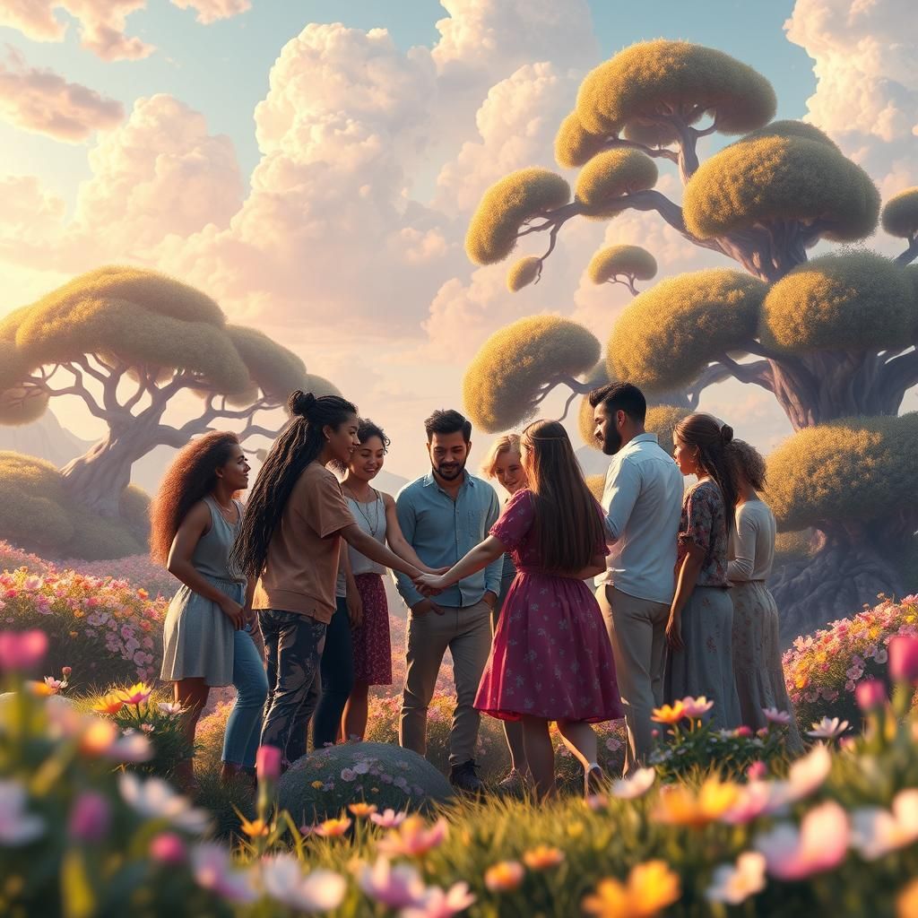 Unity Circle in Fantasy Realm: AI Art