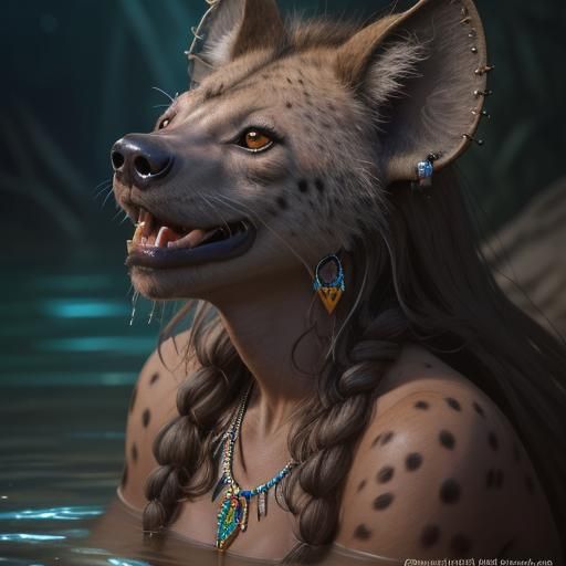 Detailed Gnoll Hyena at Watering Hole