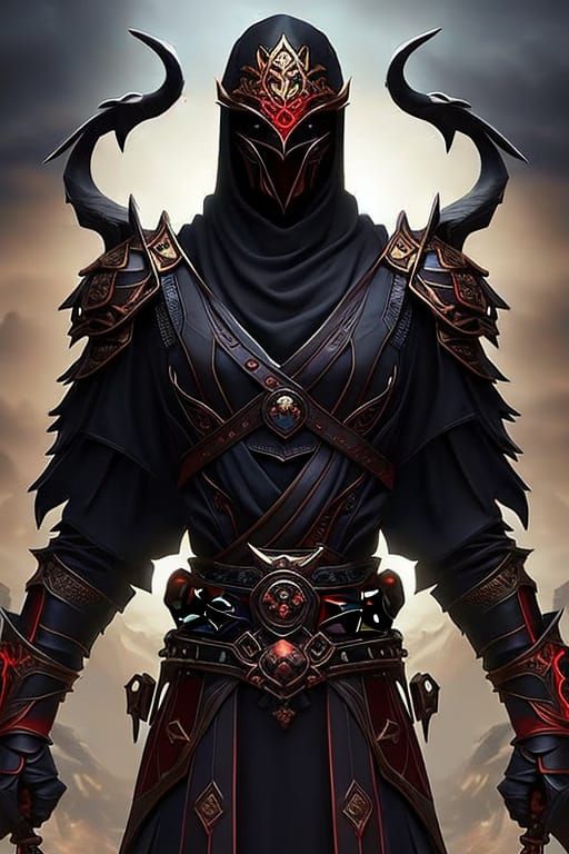 Epic Dark Fantasy Elf Angel in Neo-Feudal Style