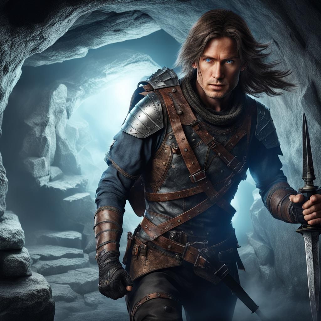 Medieval Tomb Raider: Blond Adventurer in Haunted Tomb