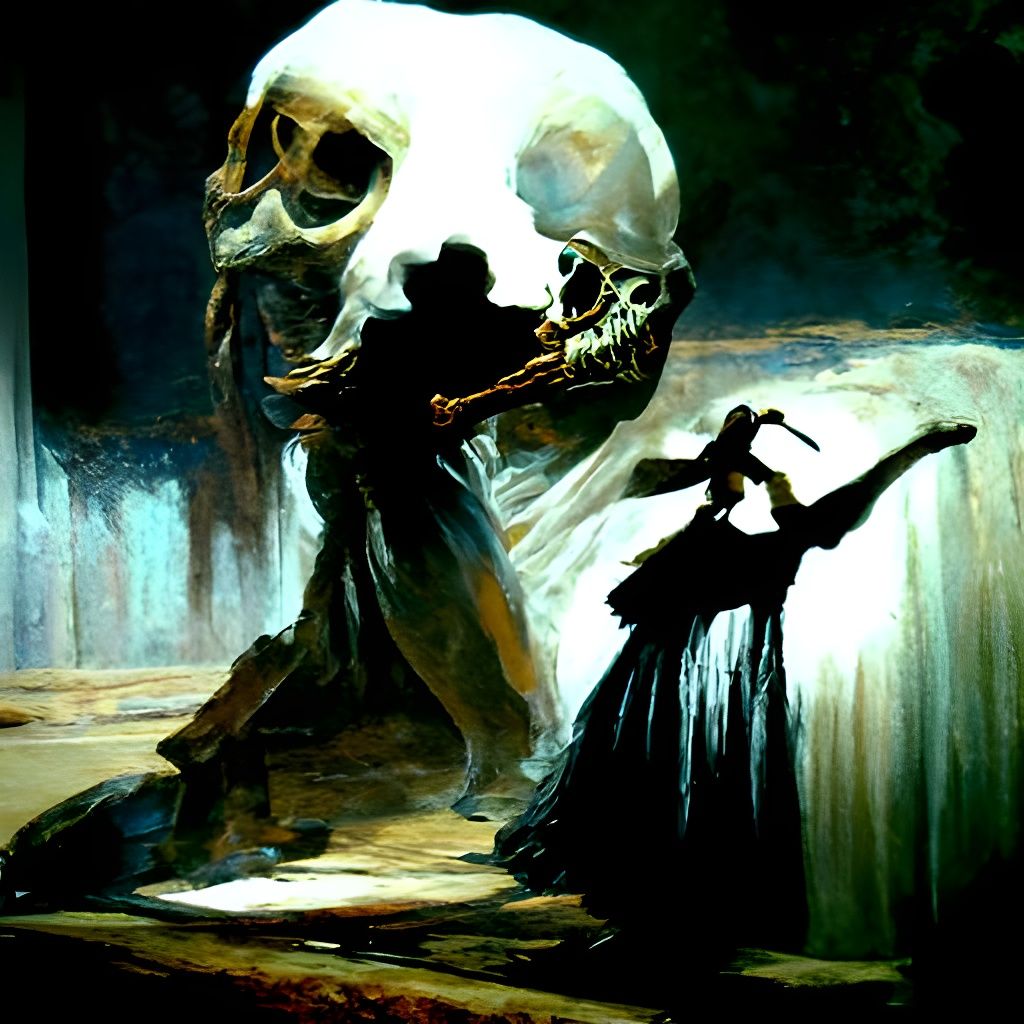 Dancing with Death: Oil Painting