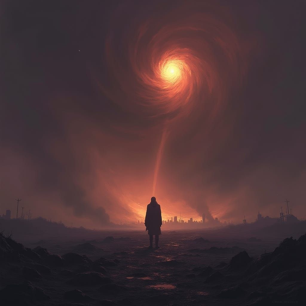 Desolate World Concept Art with Atmospheric Lighting