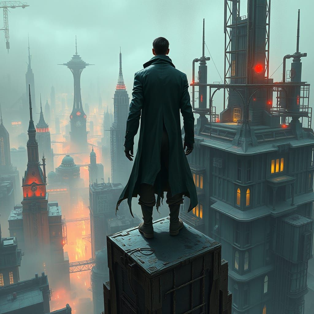 Dystopian Future: Neon Metropolis in Cyberpunk Style