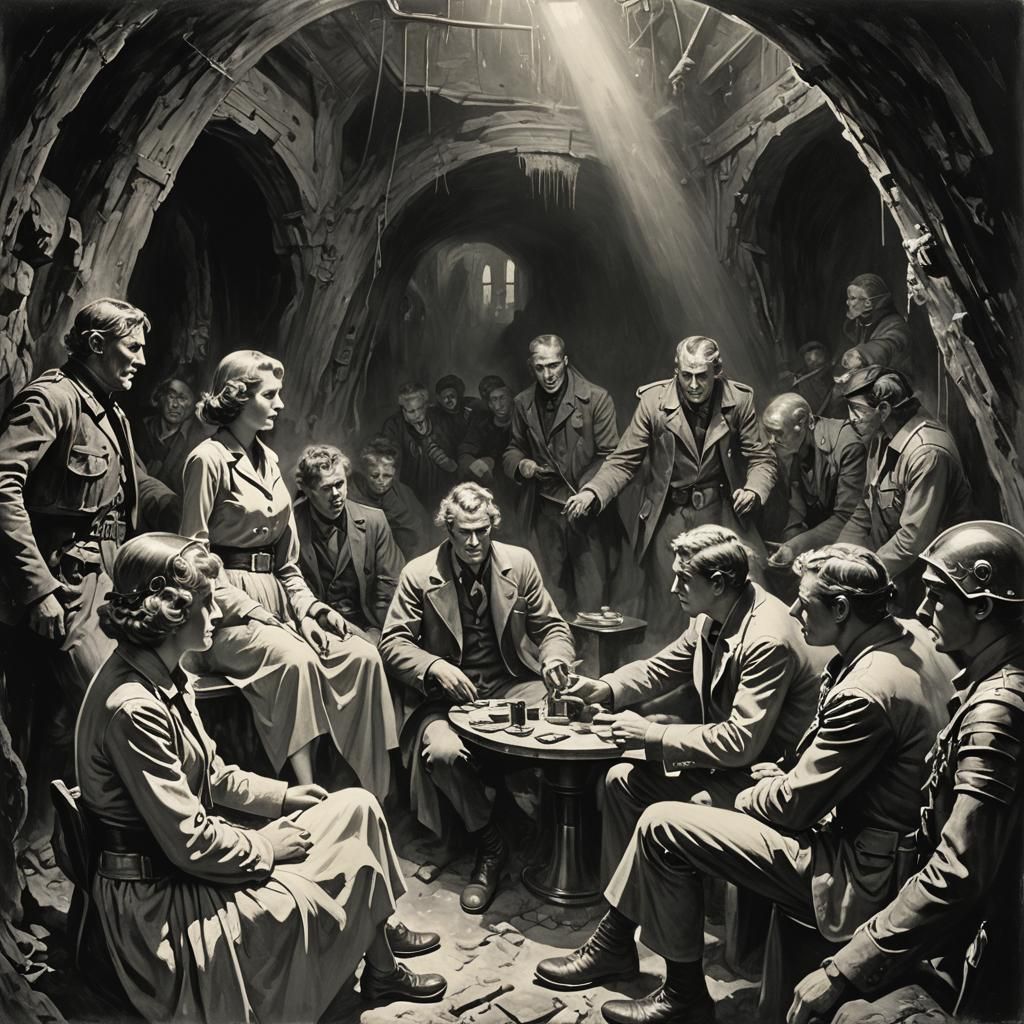 Futuristic Resistance Hideout: A Dystopian Meeting