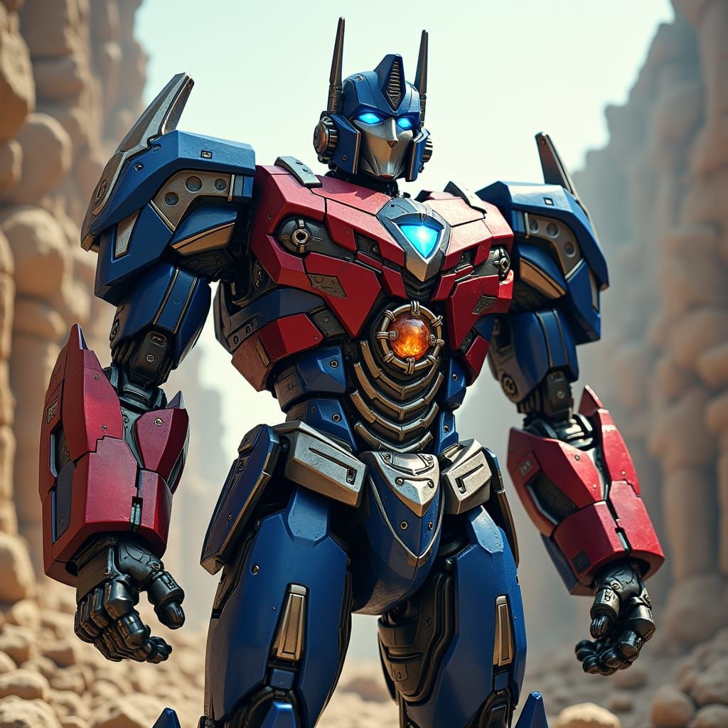 Optimus Prime in Ancient Ruins: Timeless Leadership