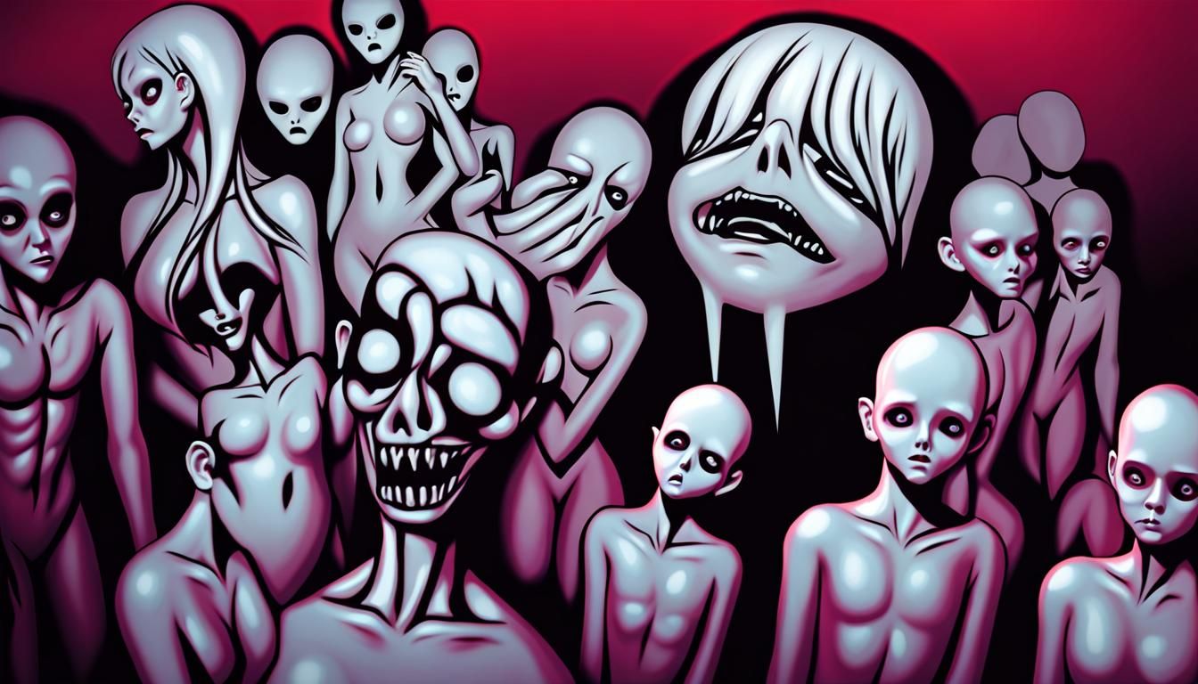 Haunting Porcelain Mannequin in Charcoal Drawing