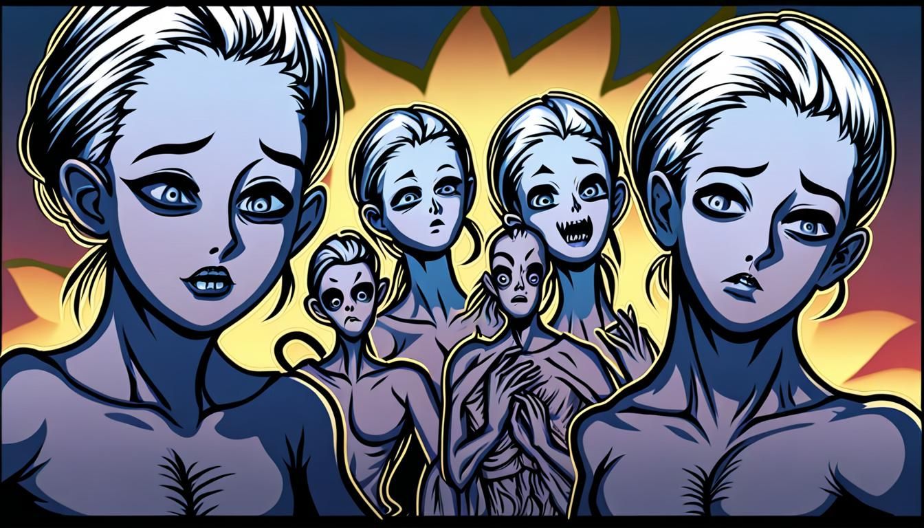 Sinister Porcelain Mannequin Charcoal Drawing