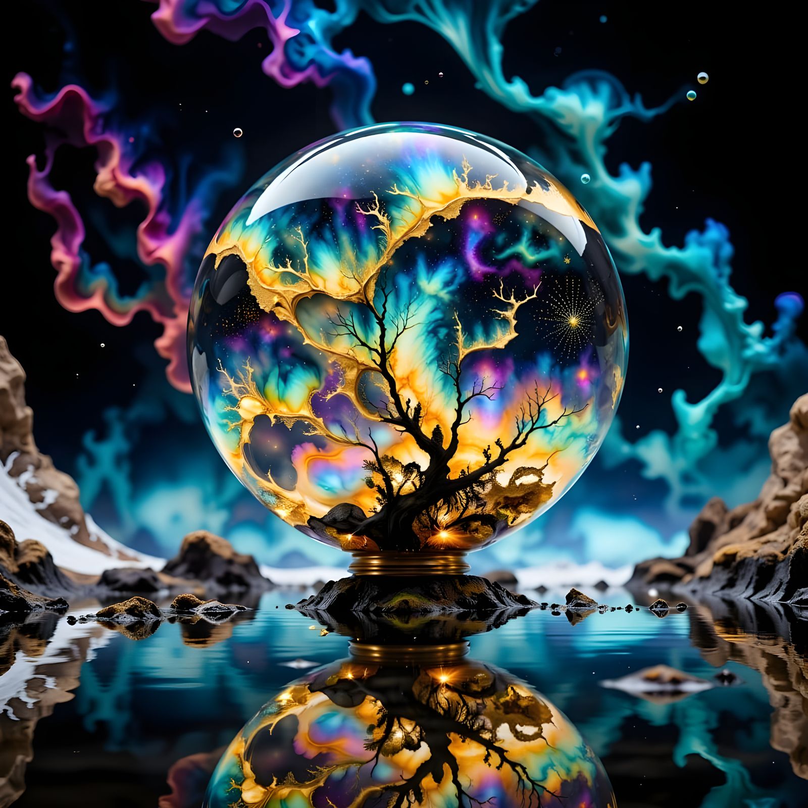 Surreal Dreamscapes Emerge from Luminous Cosmic Waves