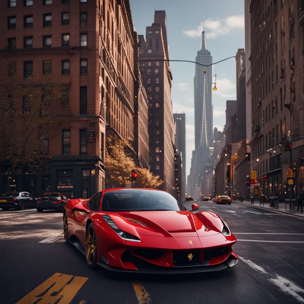 Ferrari SF90 Stradale in New York: Matte Painting
