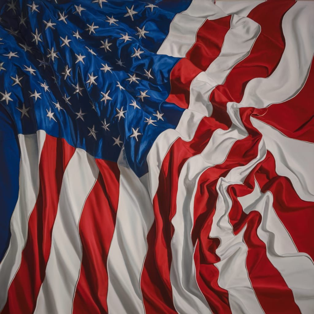 Melting American Flag: An Abstract Art Piece