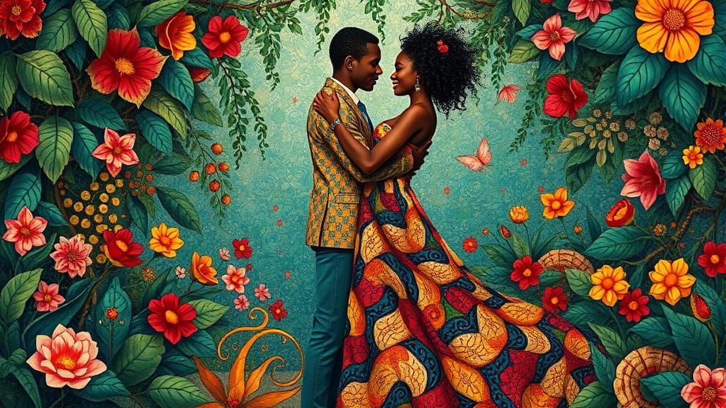 Love in a Whimsical Art Nouveau Garden