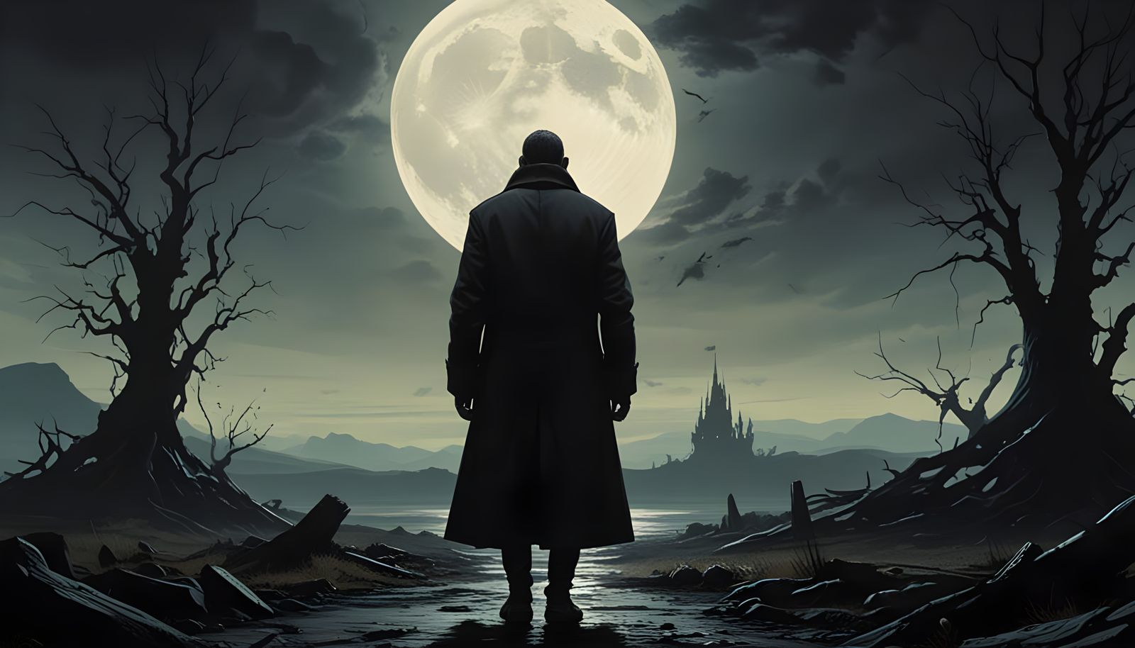 Darkened Hero Bows to the Haunting Moon