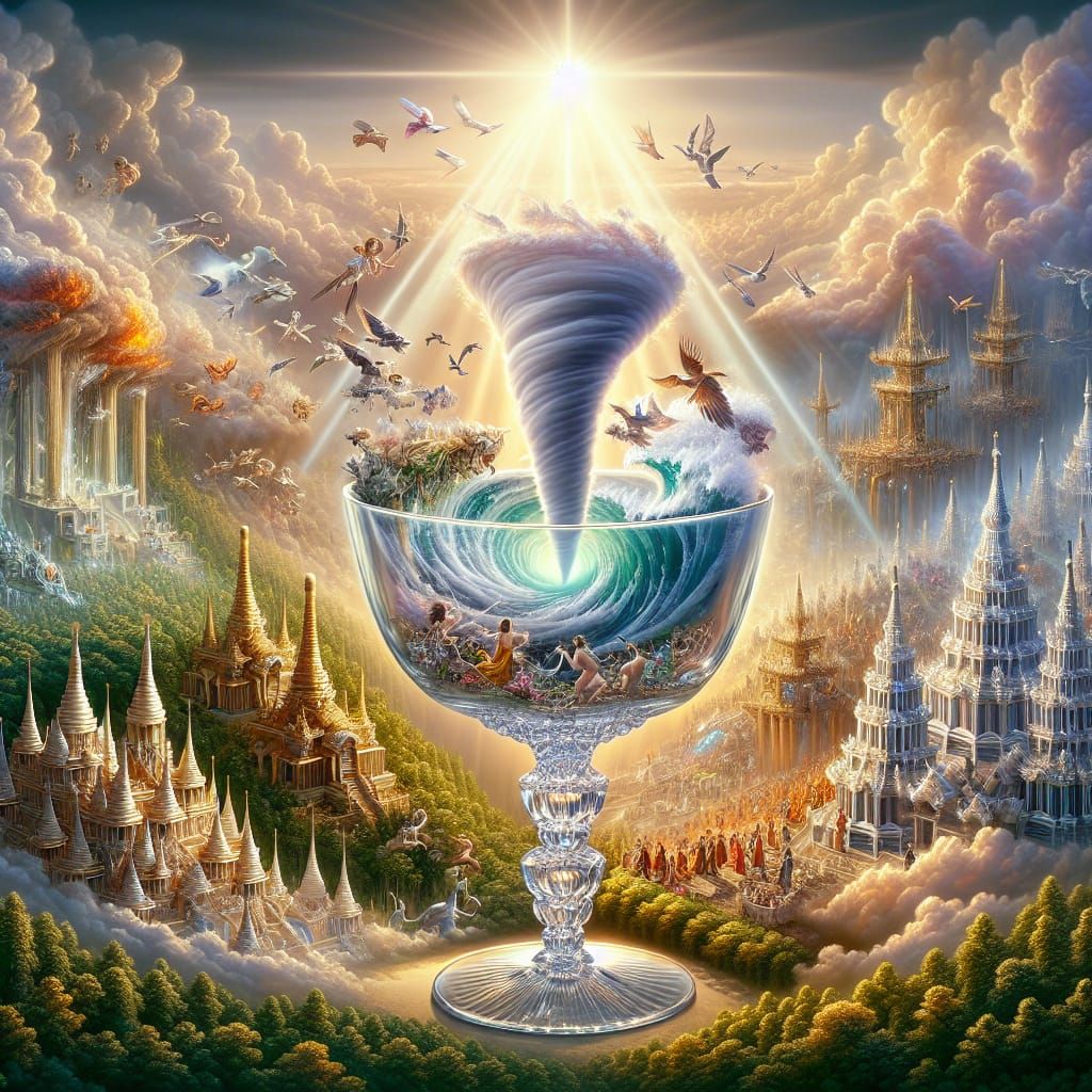 Tornado in Crystal Glass Digital Matte Painting