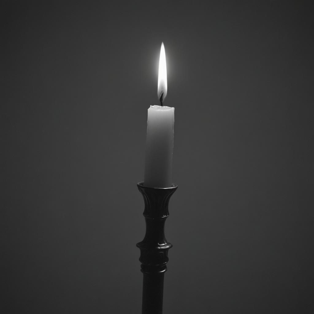Single Candlelight in Profound Darkness