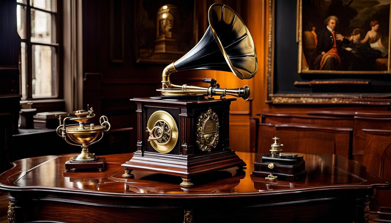 Majestic Gramophone from 1900 in Museum Setting