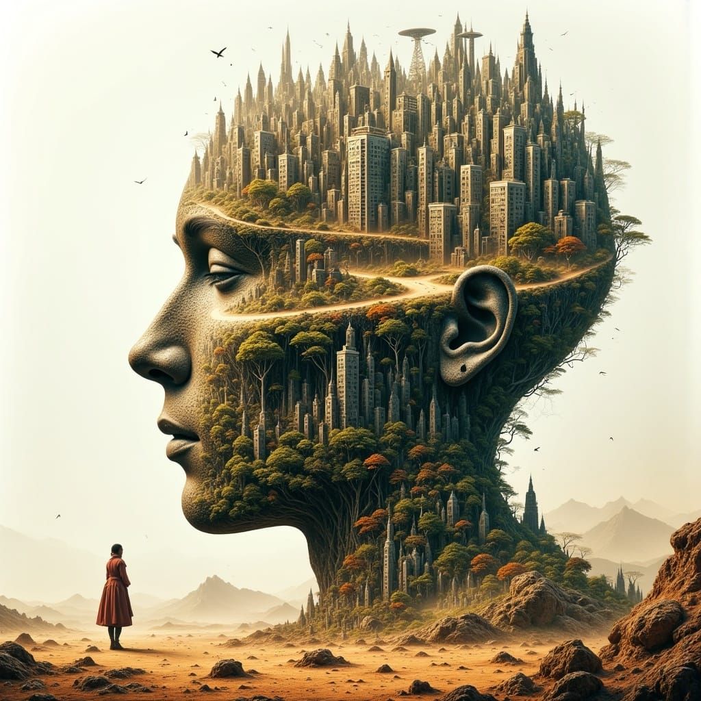 Fractured Mindscape of a Futuristic Robot