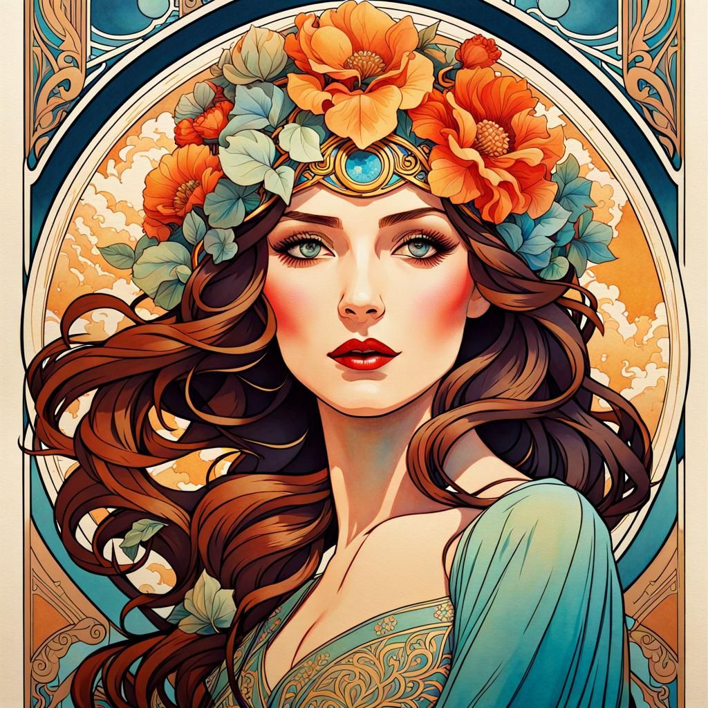 Wanda Maximoff as the Four Seasons, Art Nouveau
