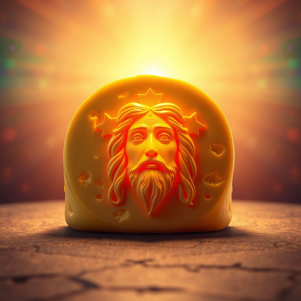 Divine Gouda: Jesus Christ Cheese Sculpture in 3D