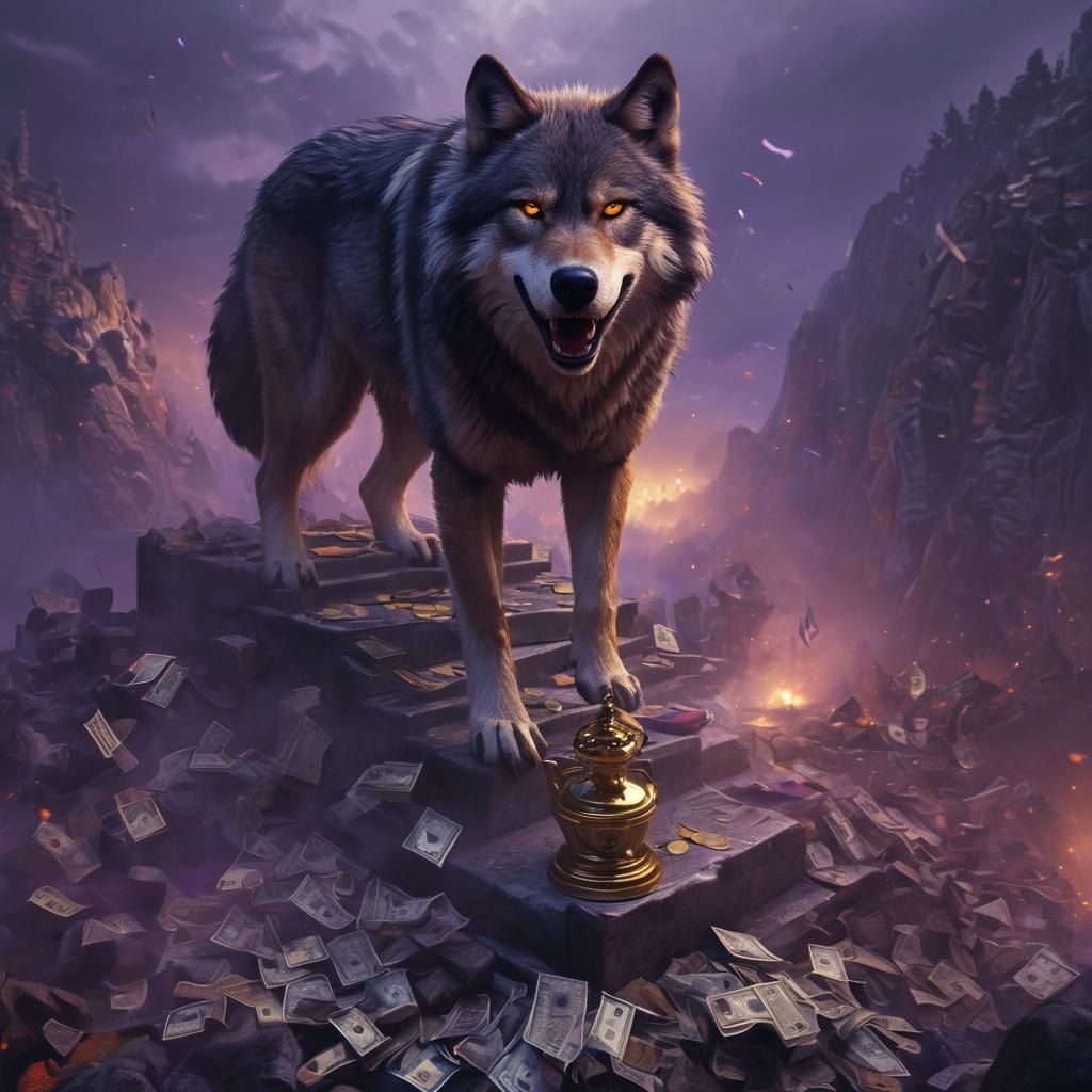 Fierce Wolf Champion in High-Fantasy Digital Art