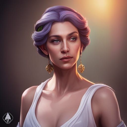 Hera Portrait in Art Nouveau Style