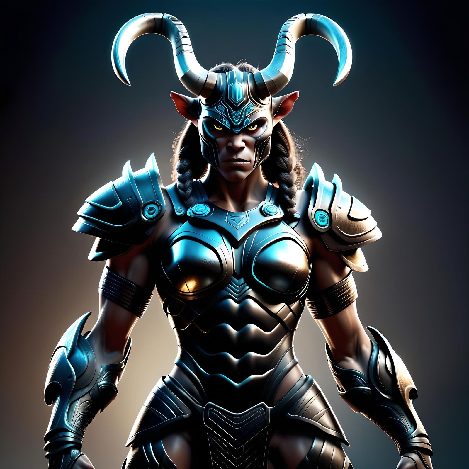 Muscular Minotaur Portrait in Epic 3D Style